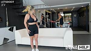 your cheating latina wife can't resist sucking and riding fitness coach's monster cock part 6