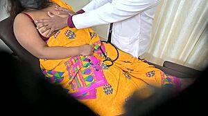 the doctor starts misbehaving with the indian lady patient's big boobs in hospital