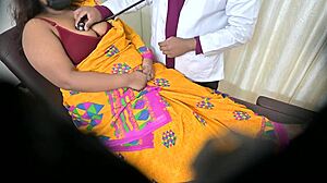 the doctor starts misbehaving with the indian lady patient's big boobs in hospital