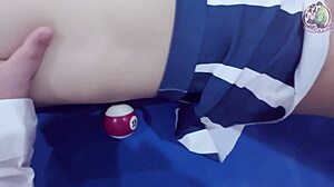 i climbed the pool table and thai girl got fucked hard
