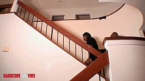 ebony babe's big ass bounces on huge black cock