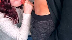 Cutie Gives Sloppy Public Balcony Blowjob Cumshot