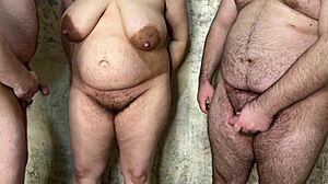 chubby milf wife endures real double penetration with two cocks stretching ass and pussy wide