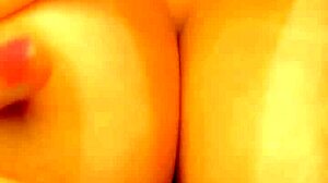 this hot brunette goddess teases her huge tits with titty fuck then plugs that extreme ass