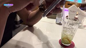 after bar cuckold husband sucks while slut wife takes huge BBC anal creampie in wild group