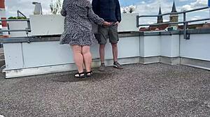 flashing my dirty mother-in-law's huge curves outdoors in heels