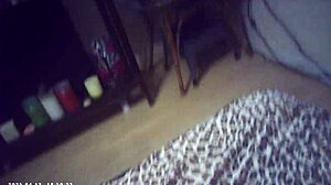 Behind scenes ebony babe glasses pornstar wrestles in full nelson then sucks and fucks big black cock