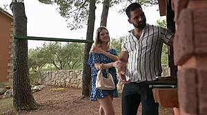 cock hungry housewife rebecca volpetti takes on outdoor dp threesome with two studs riding hard