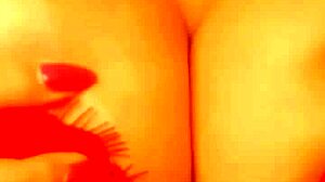 this hot brunette goddess teases her huge tits with titty fuck then plugs that extreme ass