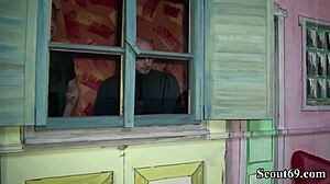 deutsche milf jenny with big tits blows two guys then gets cumshot in swinger club