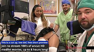 Melany Lopez spreads natural tits and heels for patient's deep intern-al exam