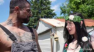 la belle mag numb rocks her emo cosplay while getting pounded by monster cock