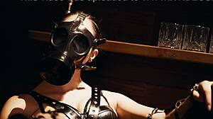 Asian girl tempts futa leather monster babe's cucumber creampie play