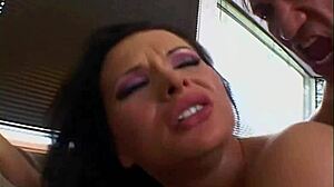 Big booty hooker takes double penetration from clients roughly