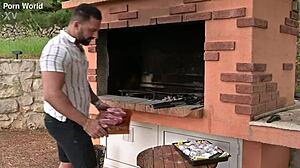 cock hungry housewife rebecca volpetti takes on outdoor dp threesome with two studs riding hard