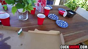 Wife cucks husband fucking hot friend ellie tay outdoors