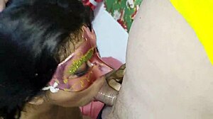 Unwrap wife's deepthroat surprise then intense doggystyle big cock pounding leaves gamer breathless
