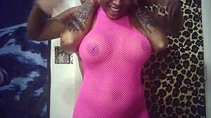 Behind scenes ebony babe glasses pornstar wrestles in full nelson then sucks and fucks big black cock