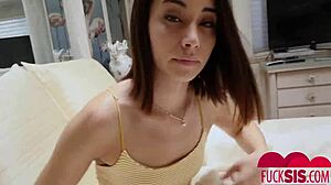 stepsis aria lee sneaks blowjob on my monster cock bullhorn part three