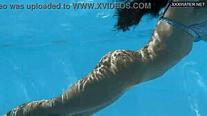 Angelica heart's big tits and ass glisten wet by pool in bikini tease