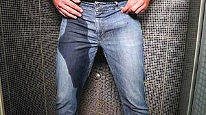 Oh man I peed my jeans then cumshot everywhere