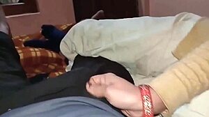 My cute stepsis let me share her bed for rough secret fuck and creampie