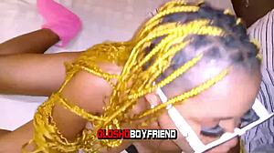 roommate seductress oloshoboyfriend bends over dorm bed for boyfriend's monster cock deepthroat doggystyle