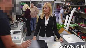 Wanna see this slut get fucked hard doggystyle in the shop?