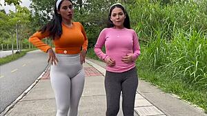 stepsister and i test boyfriend dick in our asses outdoors pov