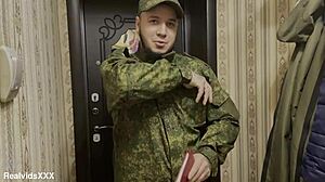 Soldier rips clothes off army mate's wife for raw pounding!