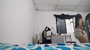 Busty stepsis dances sexy in VR while lusting for stepbro's cock in his apartment