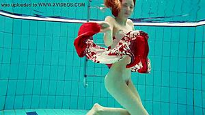 Petite Polish Teen Marketa Strips Bikini Underwater At Beach Pool
