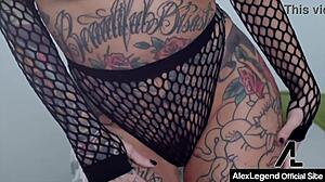 Tattooed Lily Lane's Big Natural Tits Drip with Alex Legend's Hot Cum