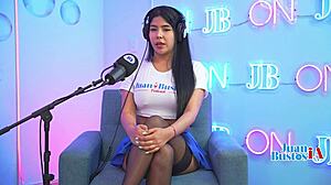 Busty Latina Mayaofi Rides Fuck Machine Then Swallows Cameraman's Cum Facial