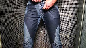 Oh man I peed my jeans then cumshot everywhere