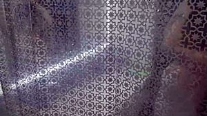 stepmom walks in on my naked jerk off and eyes my big cock for handjob