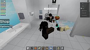 2 sluts fucked hard outdoors in roblox and public restroom!