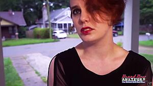 Short haired redhead marla deepthroats bends over for doggystyle pound wet pussy cumshot
