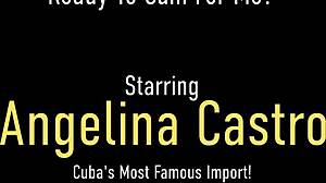 Chubby Angelina Castro face fucks rock hard cock with dirty talk!