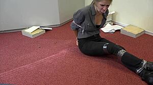 Curious about teen Violet Haze bound as real estate agent choking on deepthroat gag?