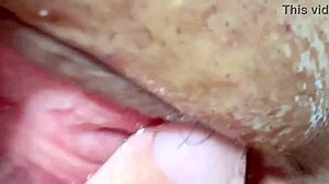 pink shaved pussy closeup 106 days post-virginity loss feels so wet