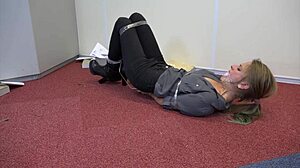 Curious about teen Violet Haze bound as real estate agent choking on deepthroat gag?