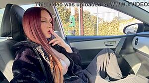 artemisia love flash those big boobs in the car while smoking that italian milf fetish drives me wild