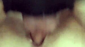 husband pounds tight pussy bareback then blasts cum on my tits