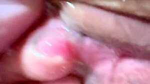 pink shaved pussy closeup 106 days post-virginity loss feels so wet