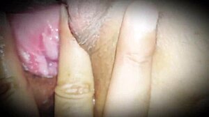 she squirts hard while he licks her indian pussy to orgasm