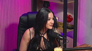 curvy brazilian slut in lingerie guides handjob then licks shaved pussy in california