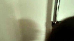 pov public shower blowjob with hot curvy wife backstage 👅💦🌊
