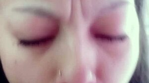 delicious homemade latina deepthroats my monster cock cums in her mouth yum