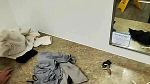 pov public shower blowjob with hot curvy wife backstage 👅💦🌊